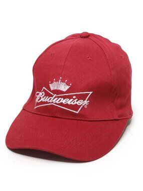Budweiser Beer Red Embroidered Bowtie Crown Fitted Stretch Flex Hat